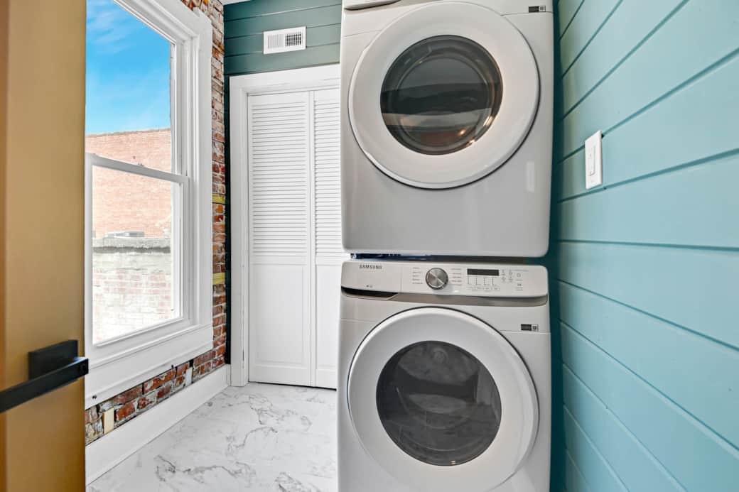Washer and dryer in the laundry room