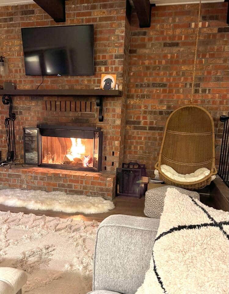 Even with a small chill in the air the wood burning fireplace adds a lovely ambiance