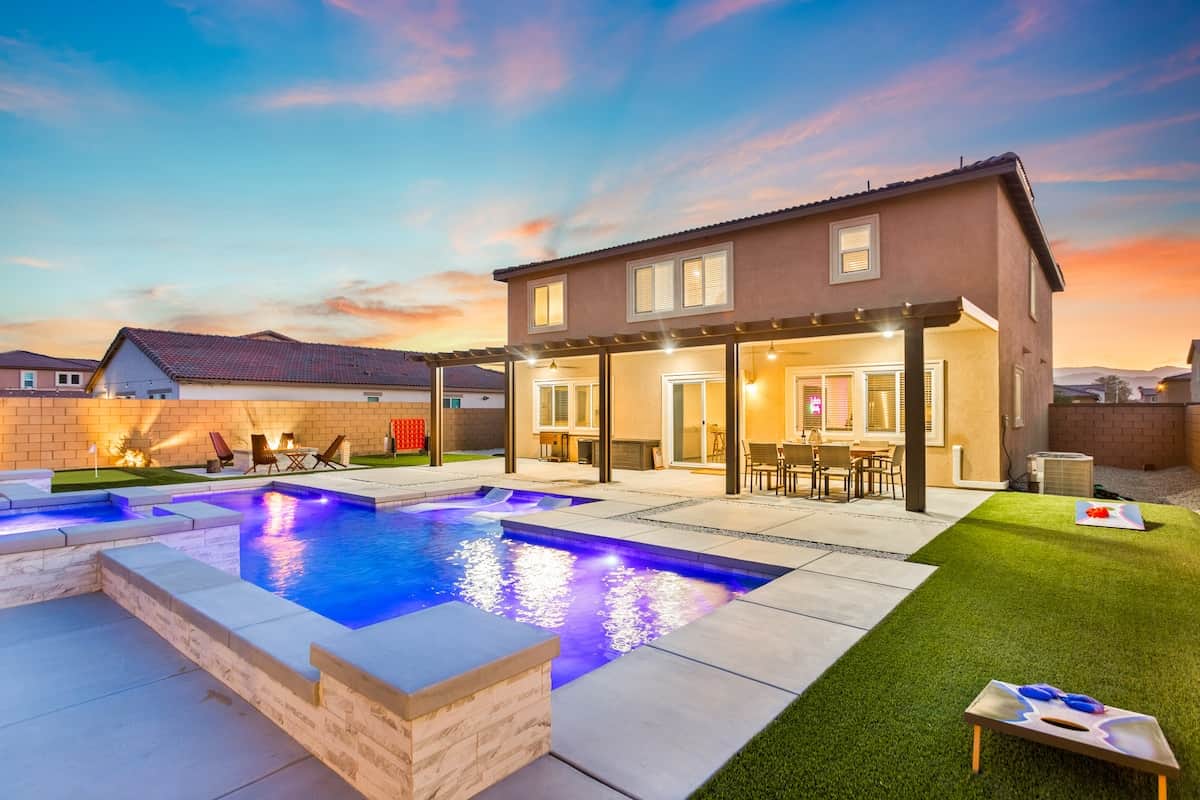 Full view of the backyard