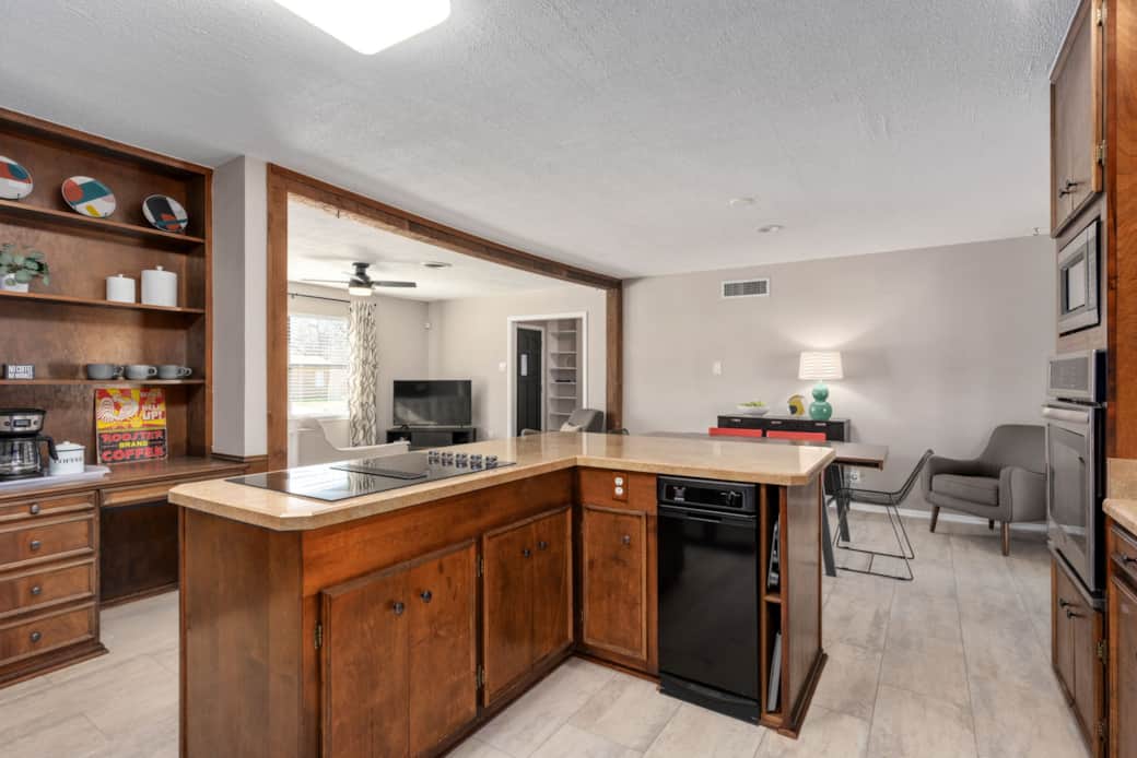 Kitchen is complete with coffee station. Kitchen is complete with coffee station.
