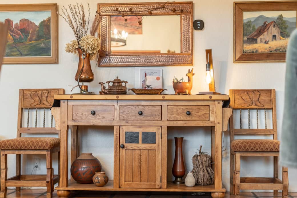 Extra dining chairs and a console 