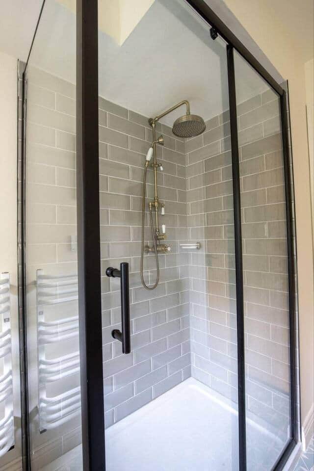Spacious walk-in shower