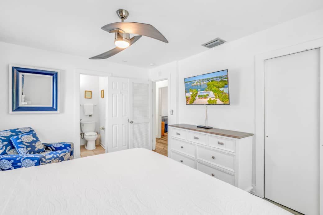 Master bedroom with smart TV