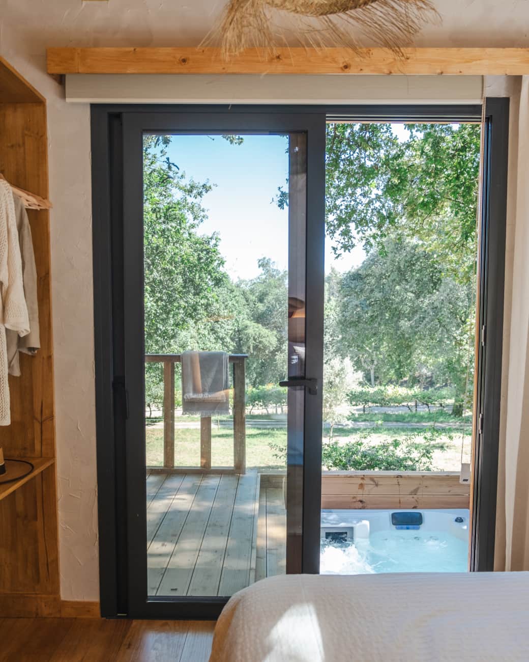 Bedroom view to jacuzzi