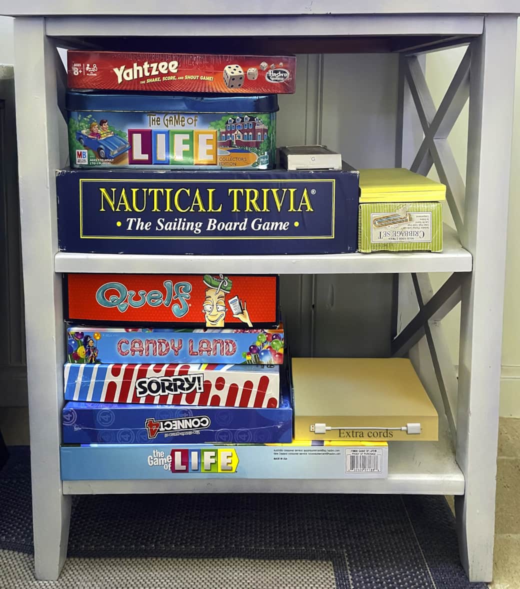 Forgot a cord? We’ve got you covered. Sun too much? We’ve got games to keep you entertained indoors 