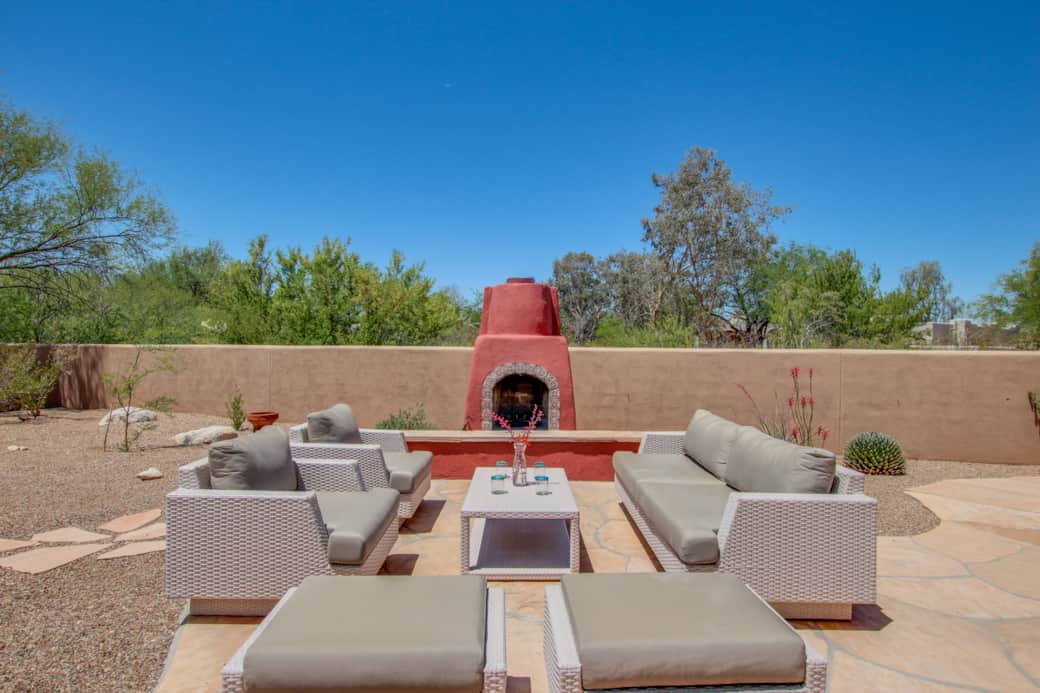 Back patio fire place