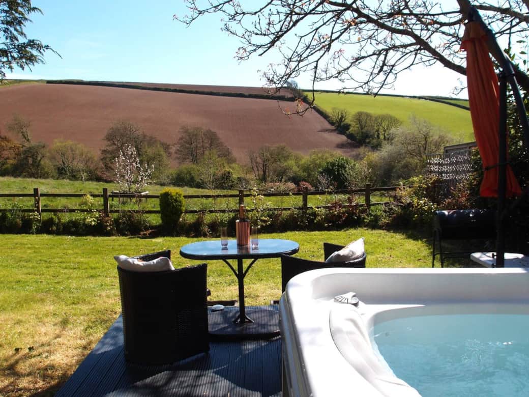 Views from the private hot tub and decking.