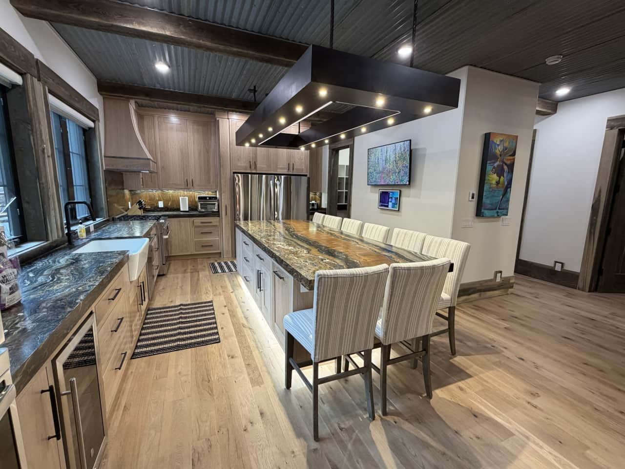 A huge chef’s kitchen designed for cooking and gathering together