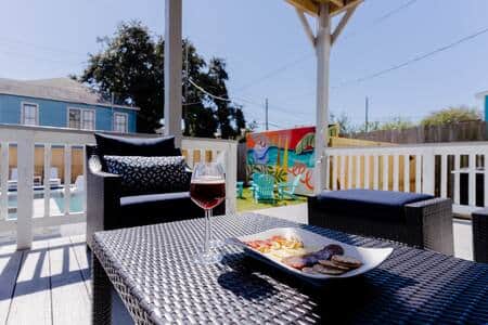 The oversized deck is a great place to relax with your favorite book and a glass of wine. 