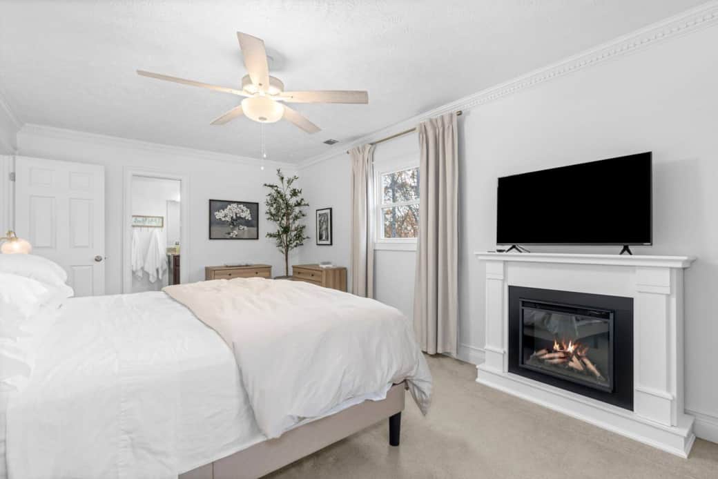 Spacious master bedroom with full bathroom.