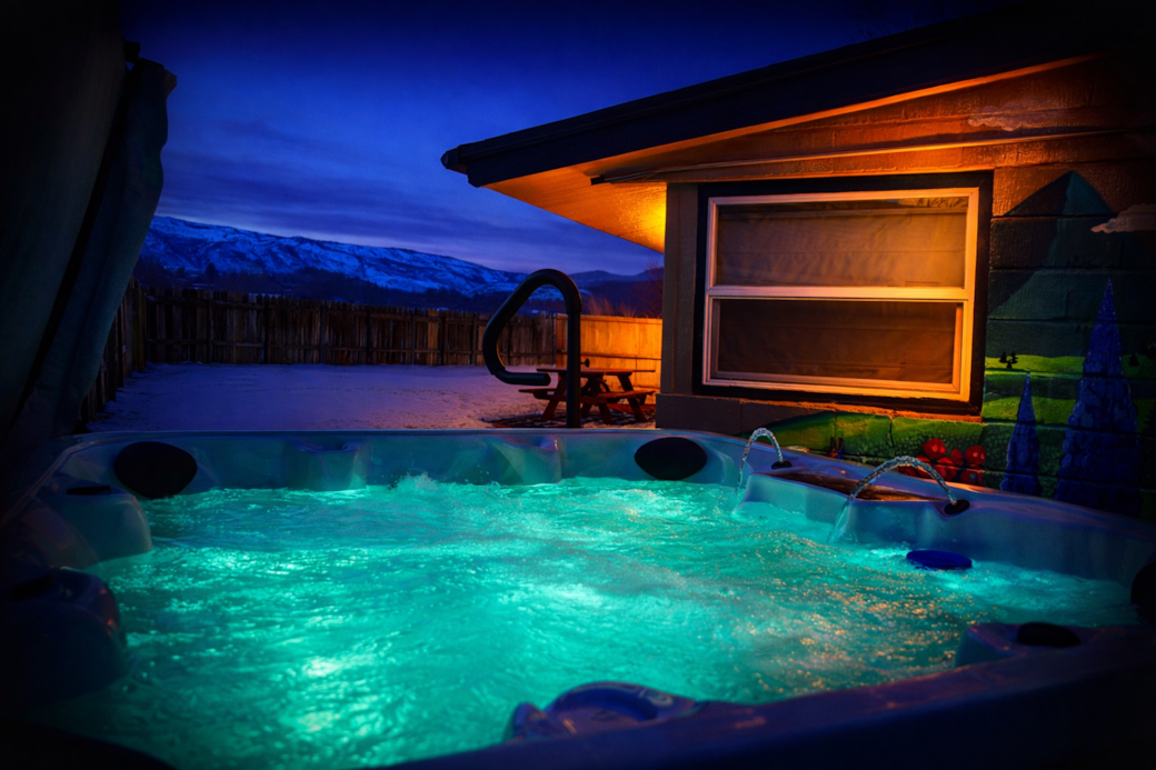 Stay Casper+Hot Tub+dusk+views