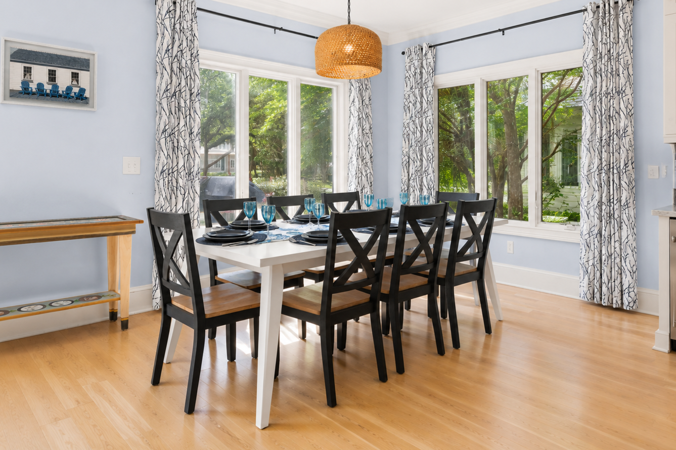 Gather everyone for dinner with tree views right outside the windows.