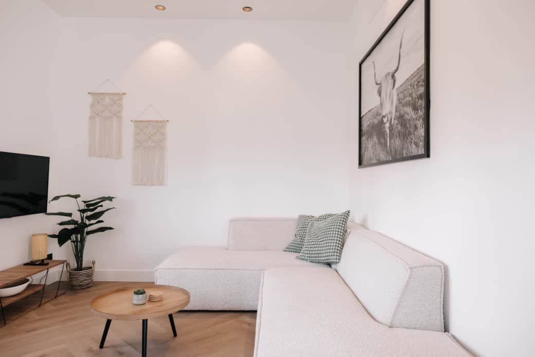 Couch with tv