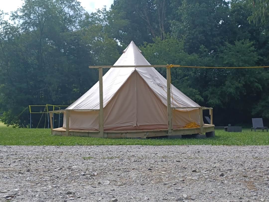 Outside yurt