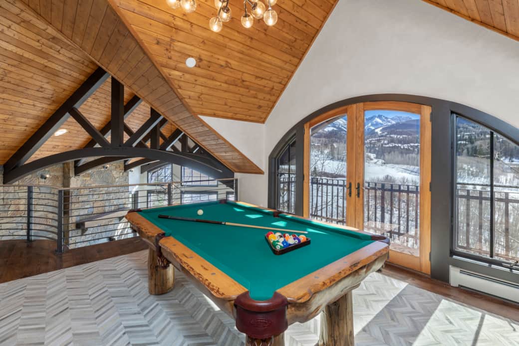 Rack 'em! Enjoy game nights with friends and family at the upstairs pool table