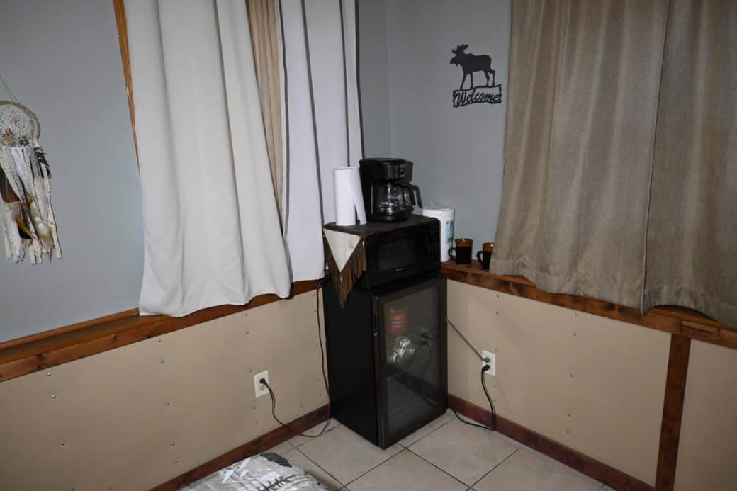 Mini Fridge, Microwave, Coffee Maker