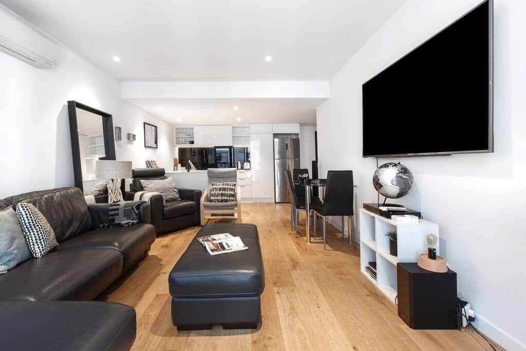 View of the lounge and kitchen View of the lounge and kitchen