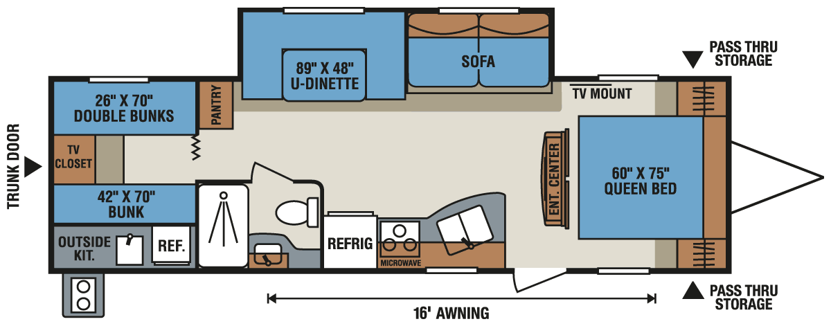 2016 KZ RV Sportsmen Show Stopper S314BHKSS Floorplan