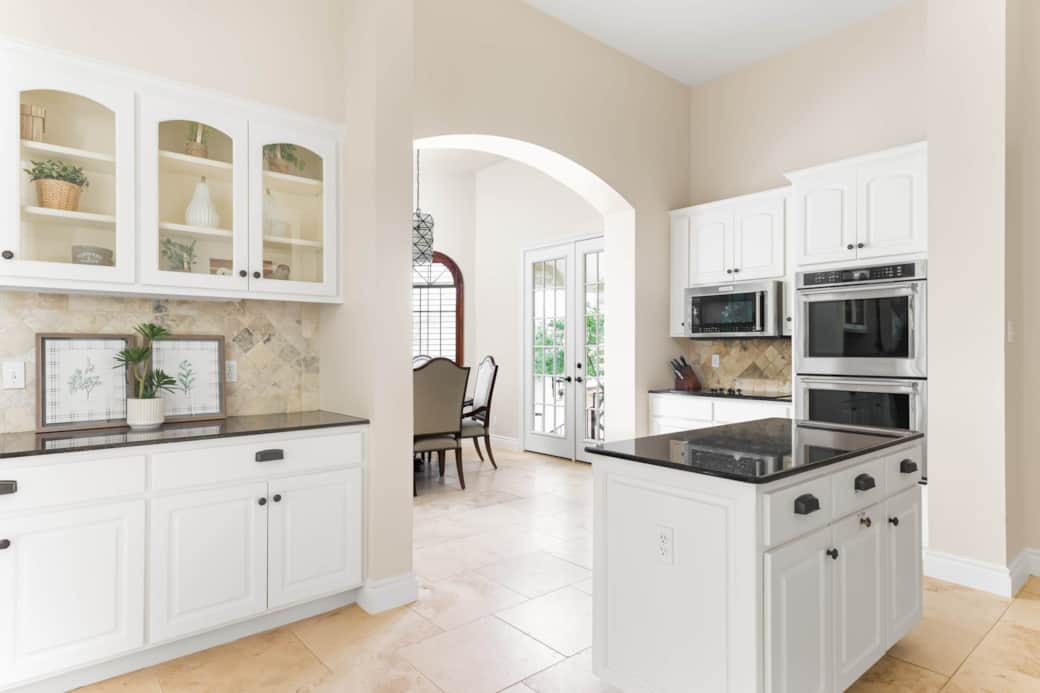 Kitchen with granite counters