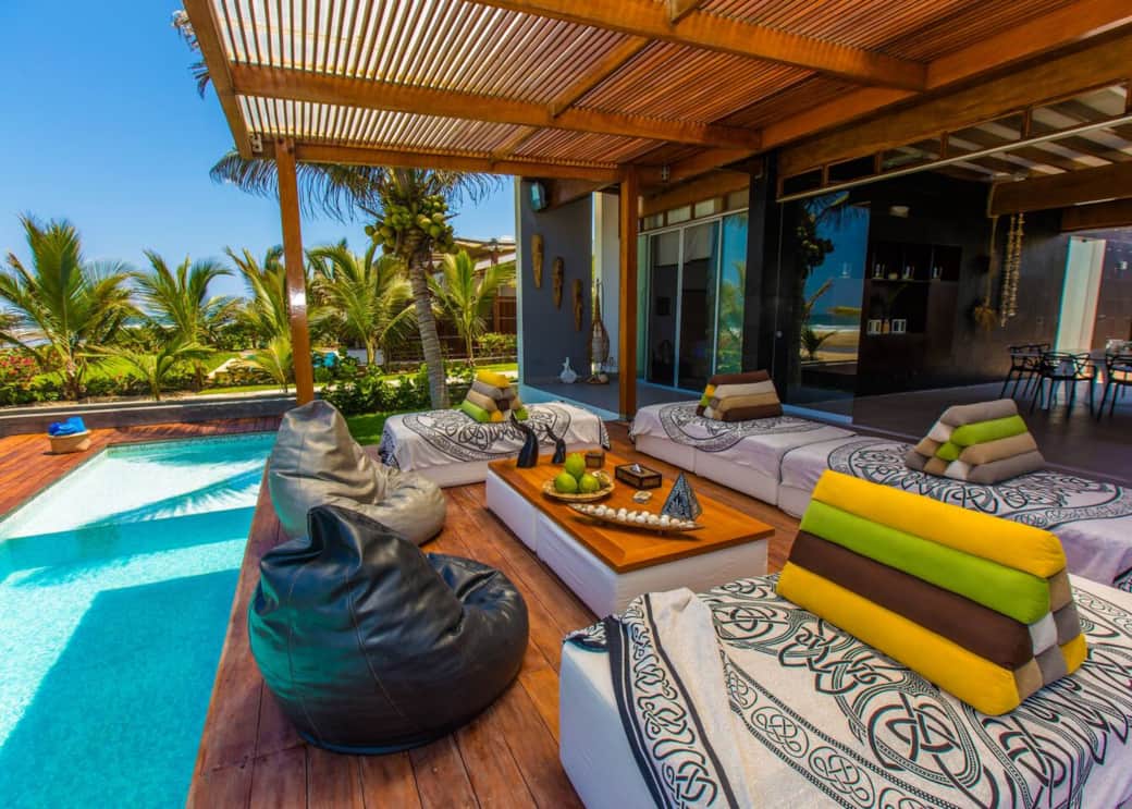 Punta Sal beachfront vacation rental pool terrace