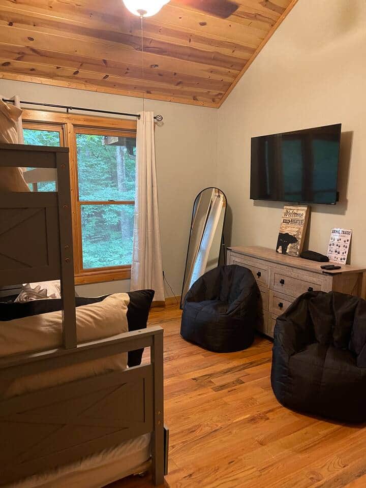 Bunk beds with trundle for plenty of comfort. Smart TV and USB ports in nightstands