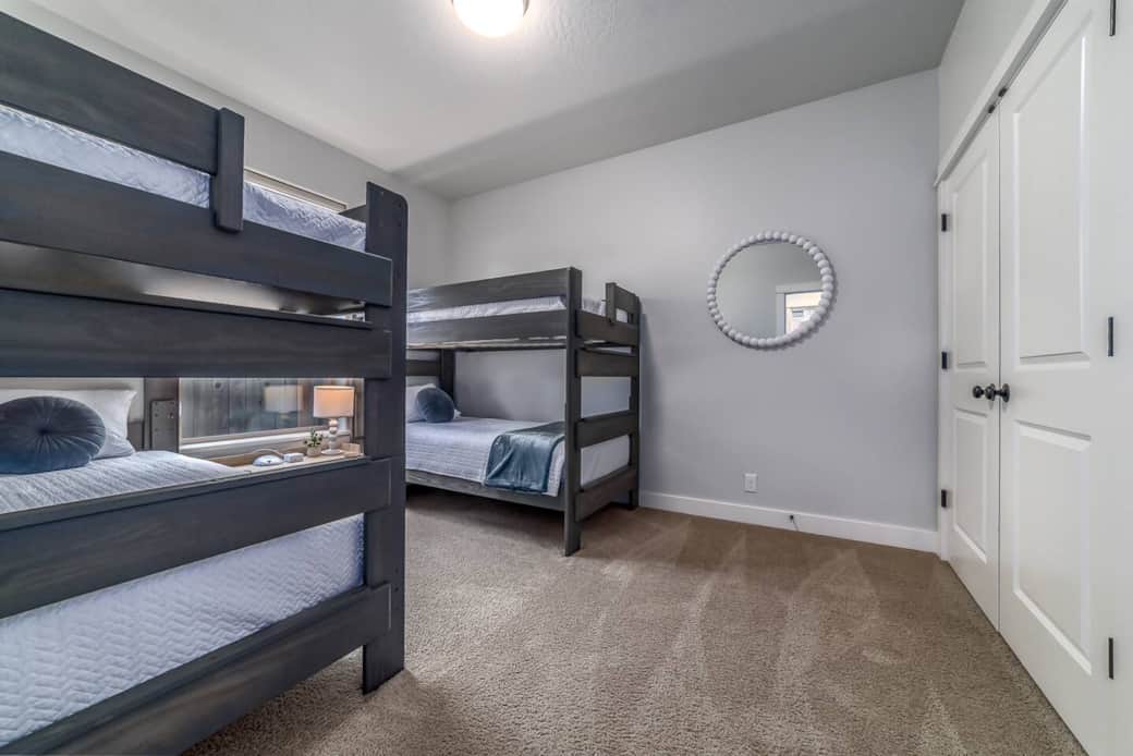 3rd Bedroom - 2 sets of bunk beds.  Lower beds are very comfortable with thicker mattresses. Mattresses on top bunks are memory foam.