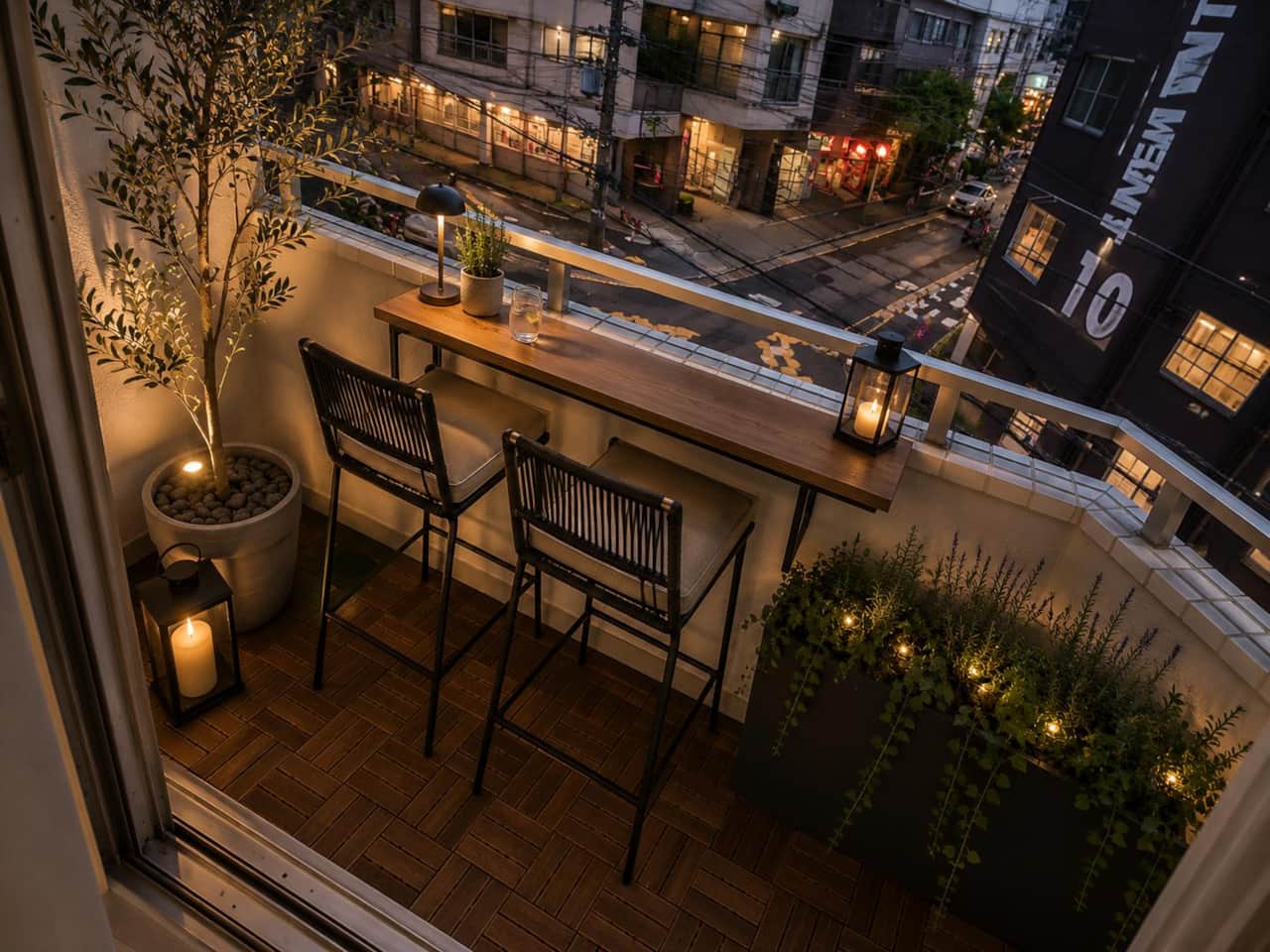 Private furnished balcony—perfect for morning coffee or relaxing after work. 