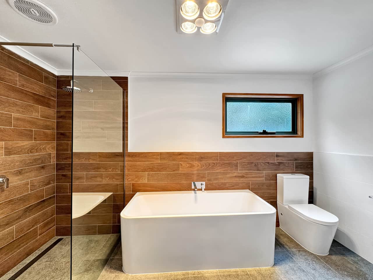 Brand new ensuite with walk in shower and bath