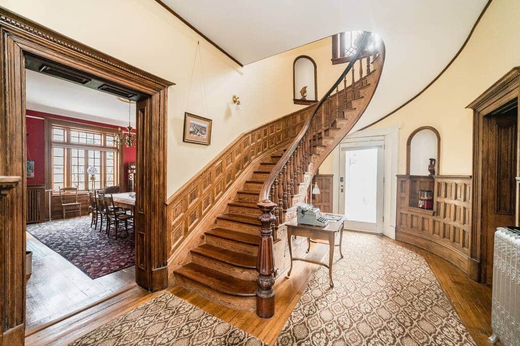 Once inside our front door, you will move through our entryway and up our sweeping staircase