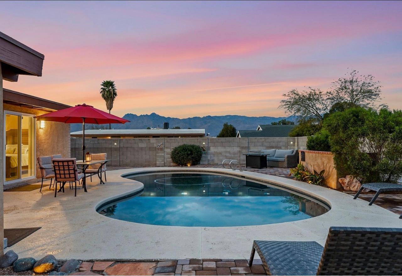 Pool patio and views