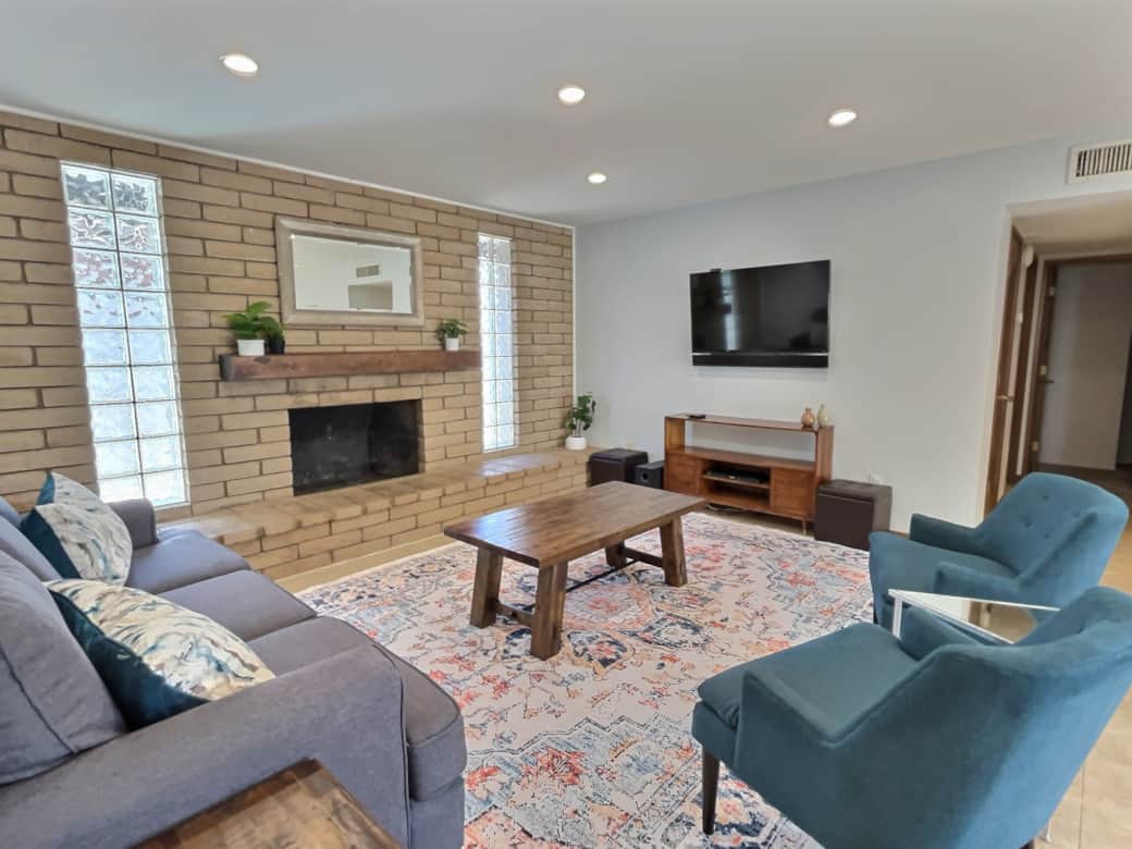 Living room with smart TV