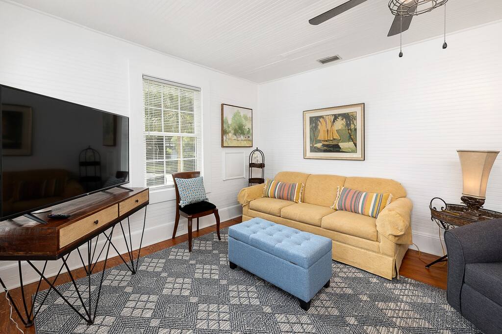 Living area with queen sofa bed