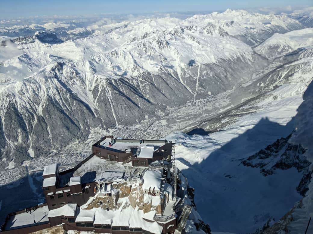 View from the Aguille down into the valley