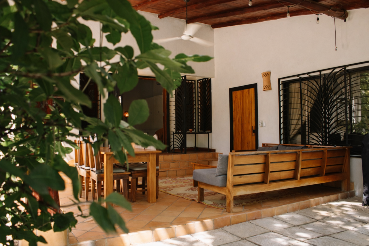 outdoor seating area