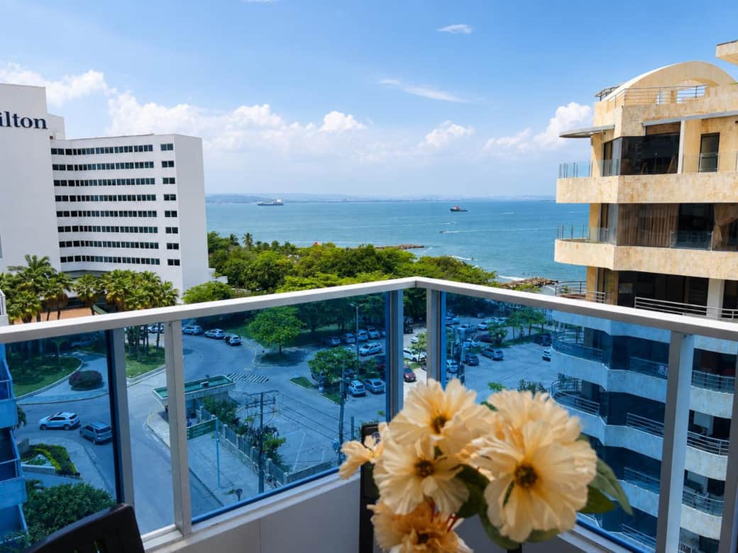Vista al Mar Caribe desde el balcón