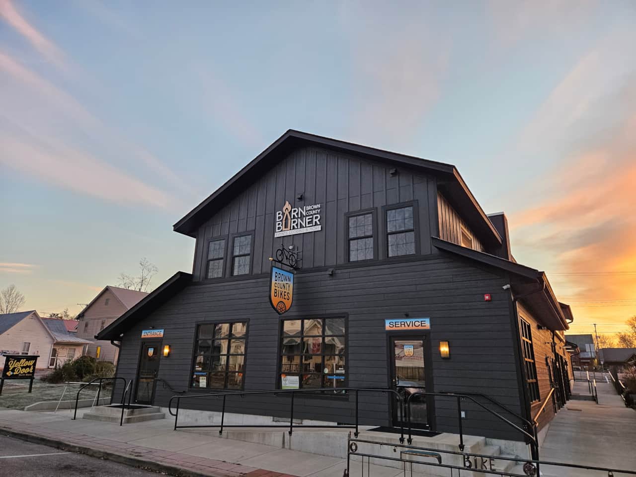 BCBB Barn Burner Exterior Jefferson St SW View Full Sunrise