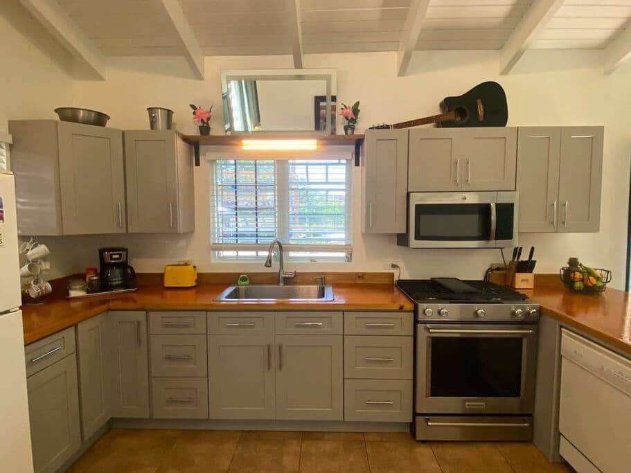 Large Kitchen over looking pool