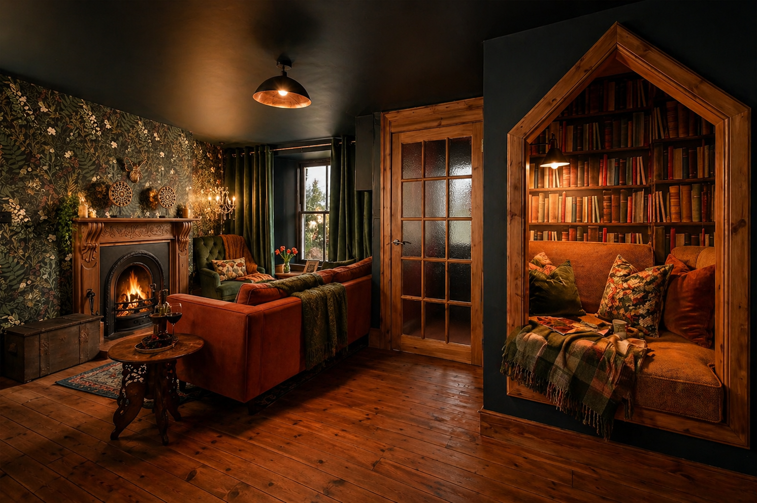 Cosy evenings by the fireplace — perfect for unwinding after a day out