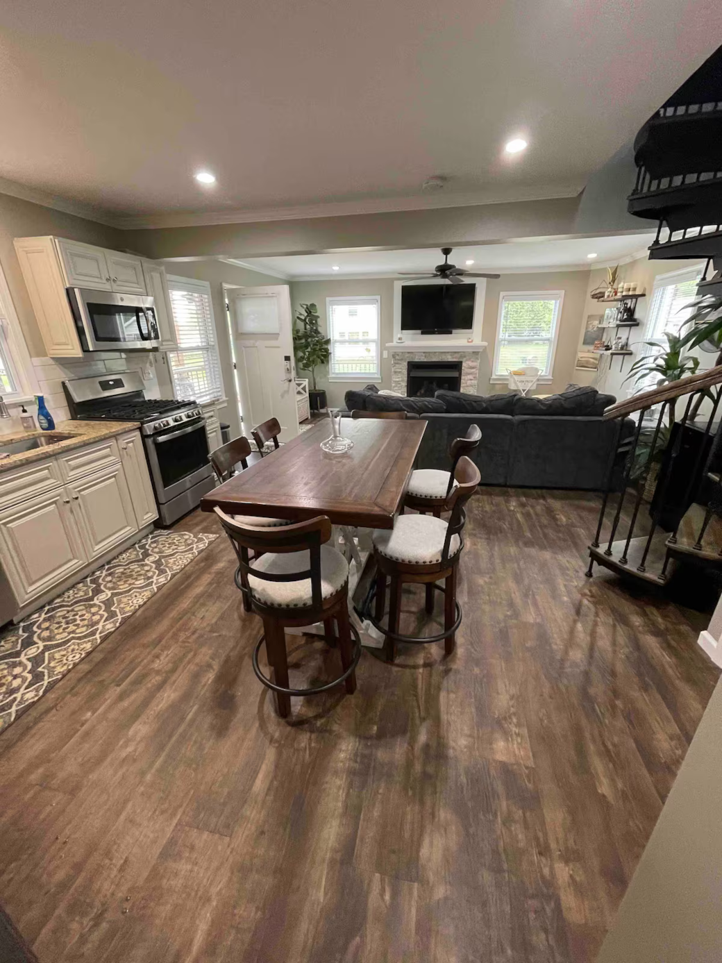 Cozy dining area with essentials