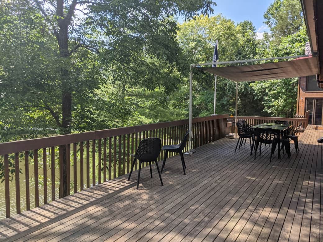 Expansive outdoor deck to dine outside or just enjoy nature. Expansive outdoor deck to dine outside or just enjoy nature.