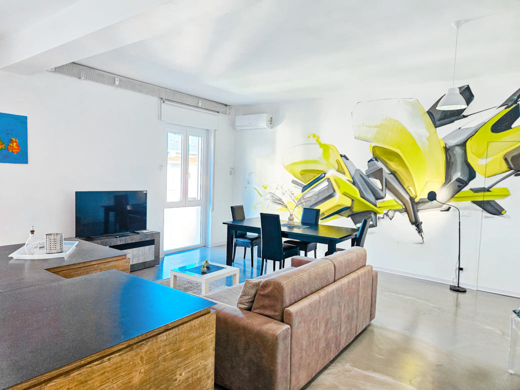 Vista del soggiorno open-space