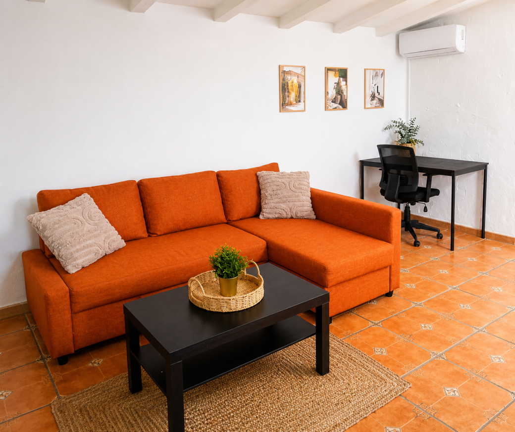 Living Room with Working Desk