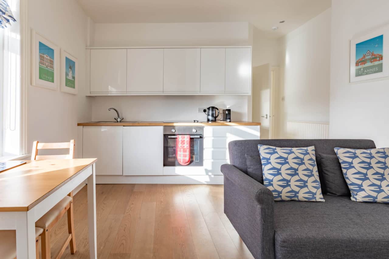 Colourful artwork by a local artist adds to the beach vibe of the apartment.