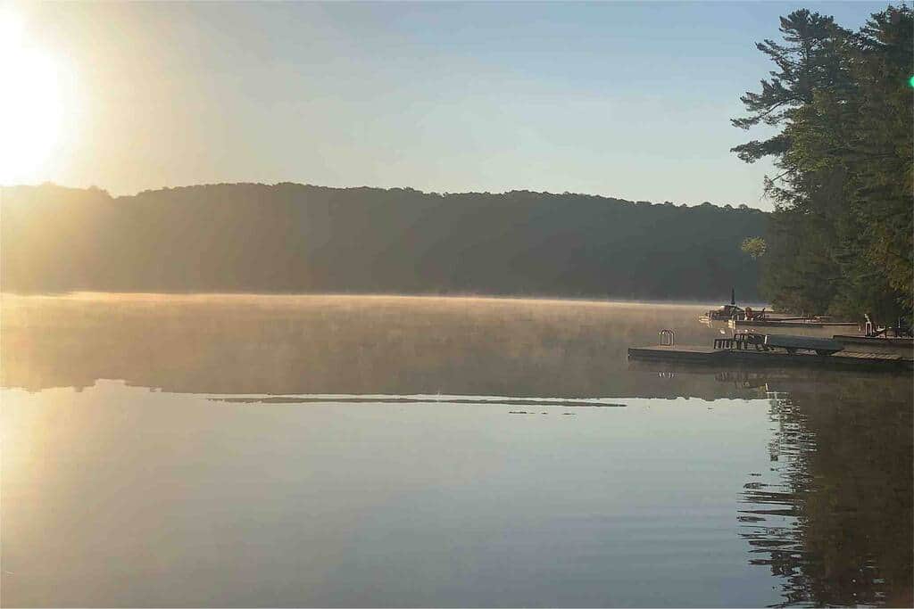 Misty morning - Bitter Lake - dock view