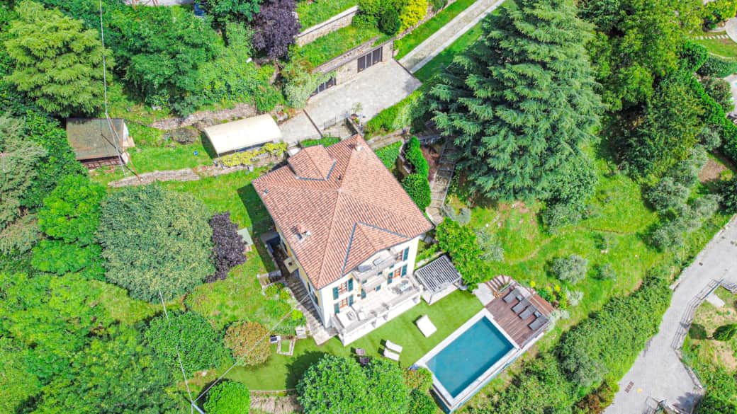 Aerial view of the property