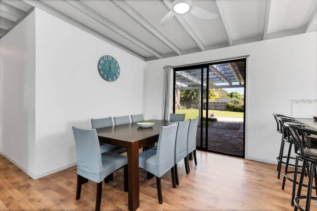 Dining table with seating for 8