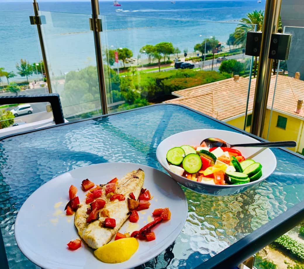 Enjoy breakfast overlooking the sea