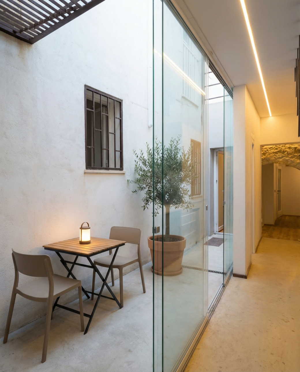 inner courtyard with natural light in Ortigia