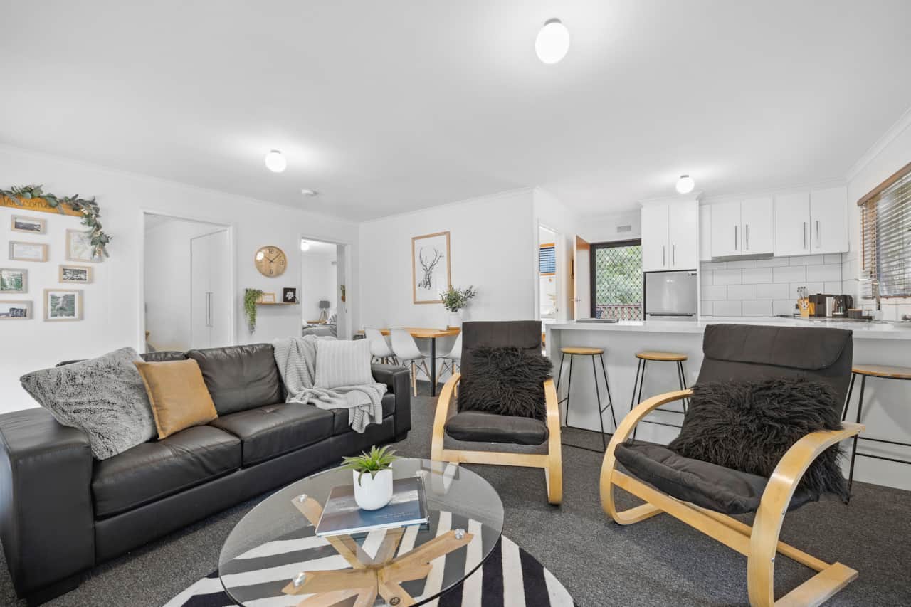 Unwind in our cozy living area, your perfect retreat.