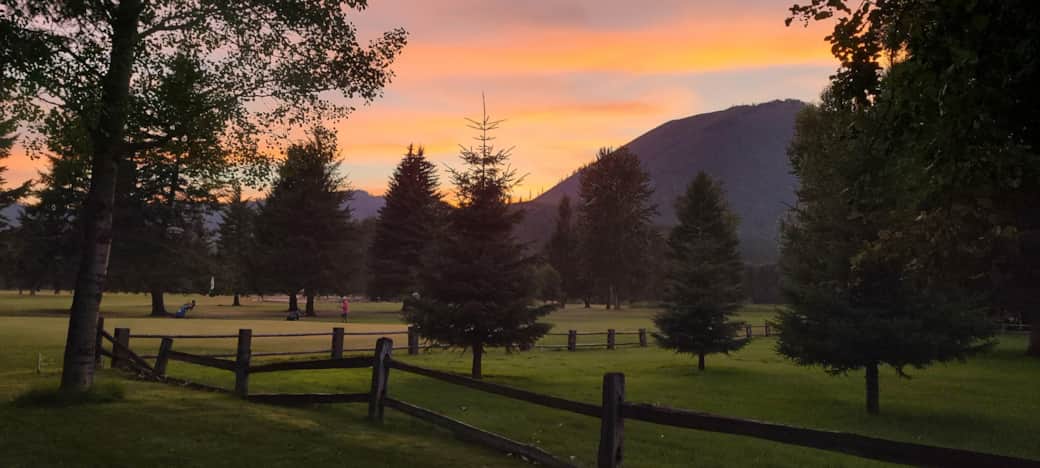 Beautiful sunset over Glacier View Golf Course